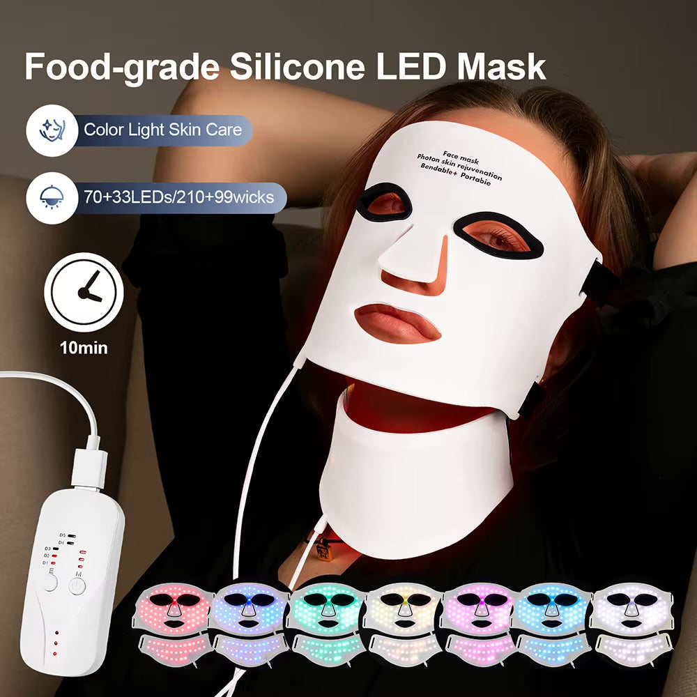 AURORA "BLACK" Face & Neck Mask - Wireless Red Light Therapy