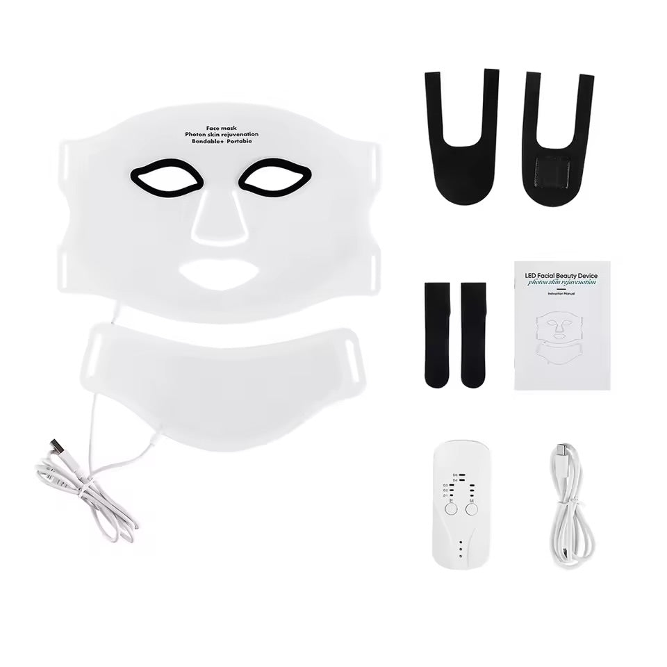AURORA "WHITE" Face & Neck Mask - Wireless Red Light Therapy